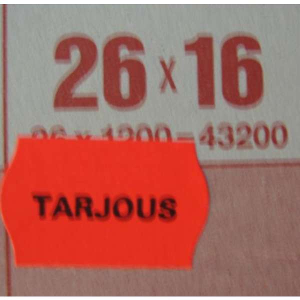 Meto etiketti 26x16 fluoripunainen TARJOUS /1000