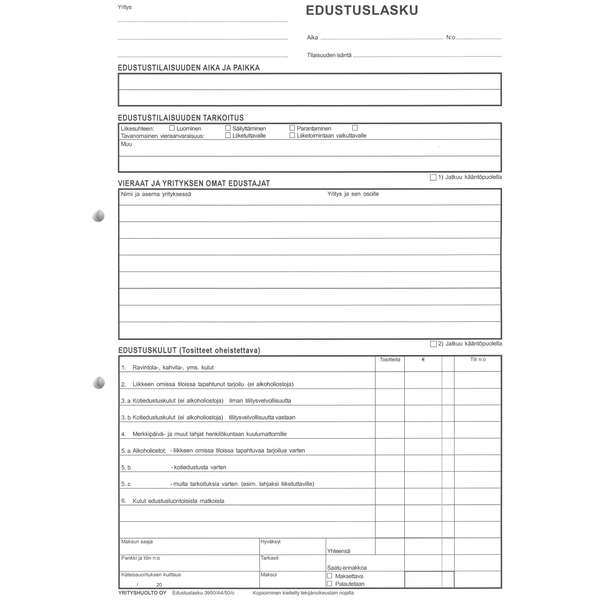 Edustuslaskulomake A4