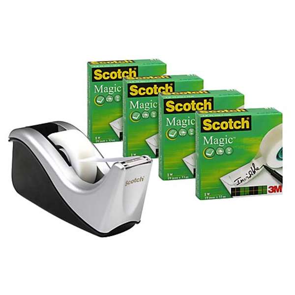 Yleisteippi Scotch Magic 810 19x33 4 rullaa + teline