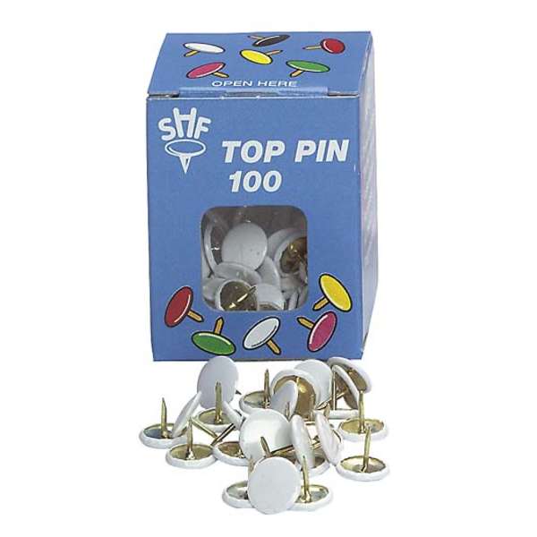 Painonasta valkoinen Top Pin /100