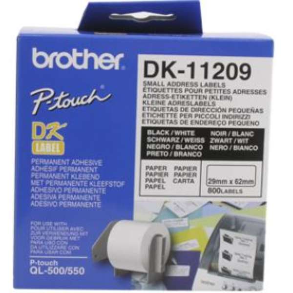 Brother DK-11209 tarra 29x62mm / 800 valkoinen