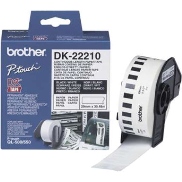 Brother DK-22210 tarra 29mm/30,5m valkoinen/musta
