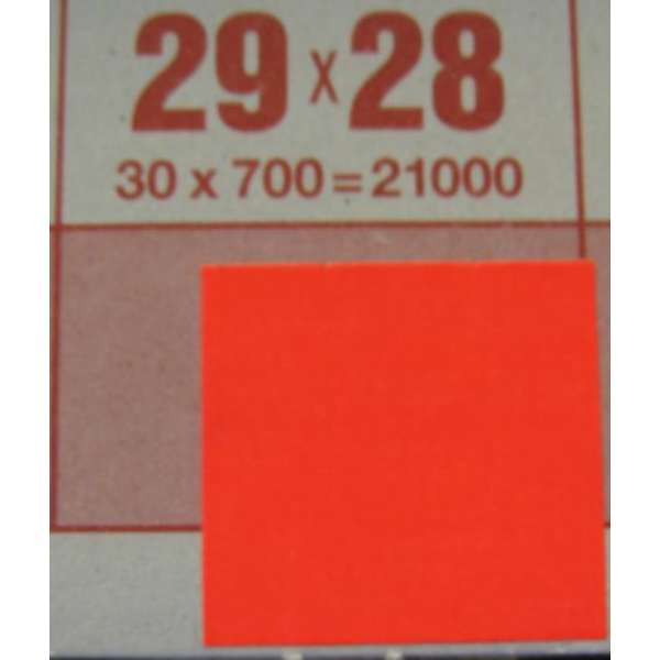 Meto etiketti 29x28 fluoripunainen /700