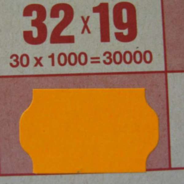 Meto etiketti 32x19 fluori oranssi /1000