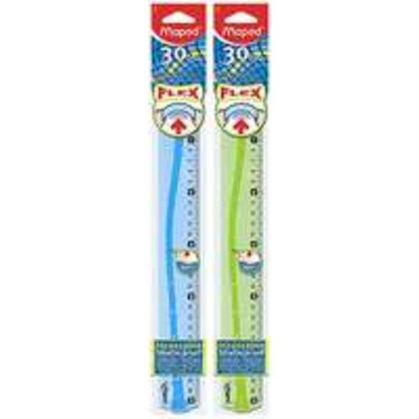 Viivain Maped Flex 30 cm.lajit. vih/sin