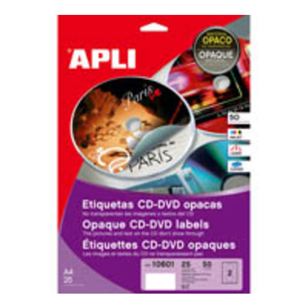 CD-tarra APLI 10601 117MM opaque 25x2/50