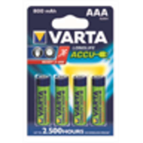 Ladattava akkuparisto Varta Longlife AAA HR3 /4 800mAh