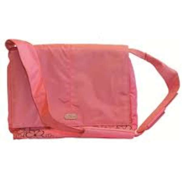 Tietokonelaukku EBox 15.4 pinkki/harmaa nylon kantohihnalla