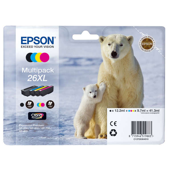 Epson T2636 säästöpakkaus XL musta/sininen/keltainen/punainen