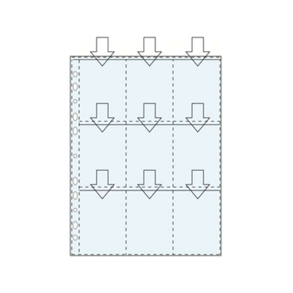 Keräilykorttitasku 7x9cm A4 9 taskua /10 kpl