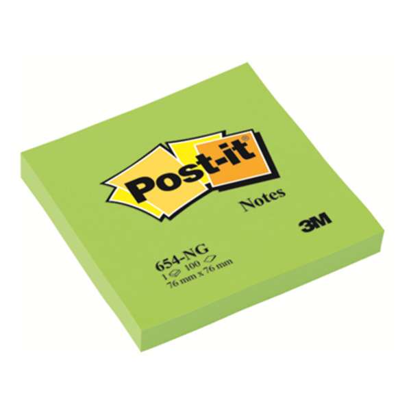 Viestilappu Post-it 654 76x76mm neonvihreä